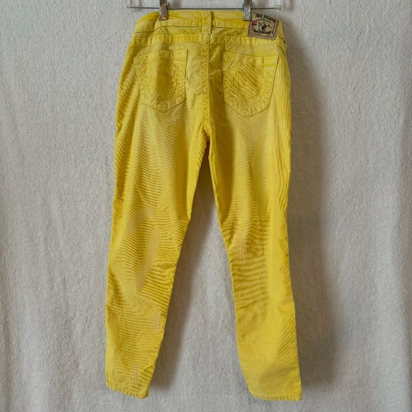 True Religion Yellow Brooklyn Corduroys Size 27 - Like New! - Picture 2 of 4